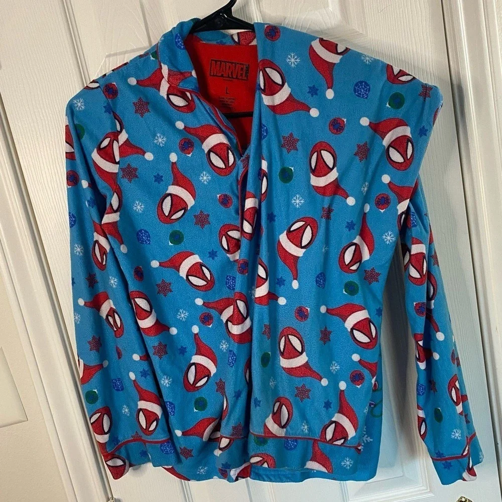 Bundle‎ & Save MARVEL Spiderman Christmas Pajamas 2 Piece Set Sz L Superheroes